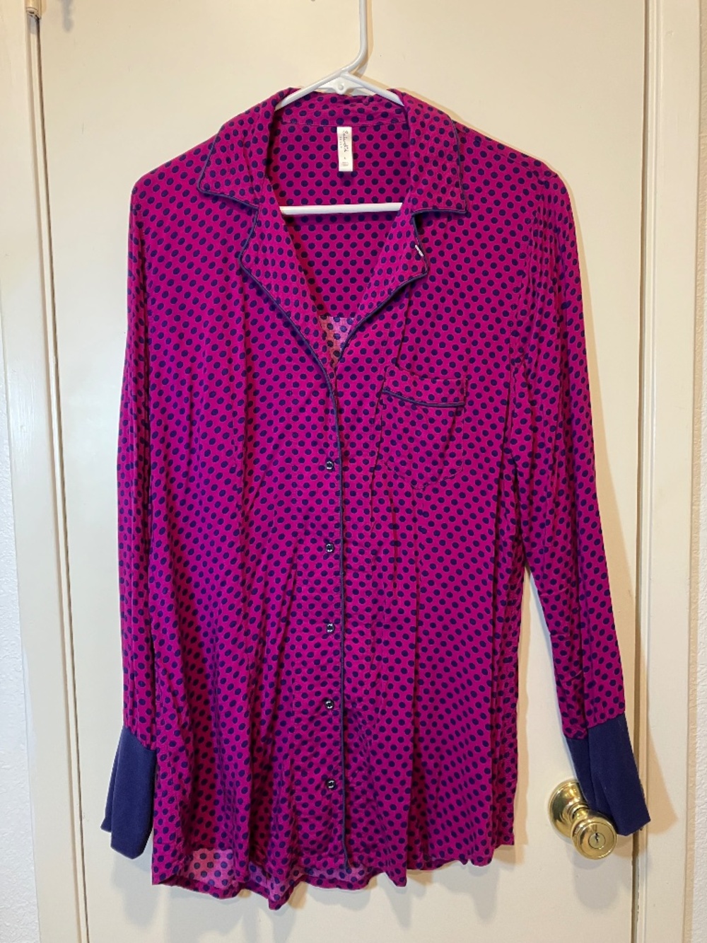 Splendid Sleep Rayon button down sleep shirt Rayon Large
